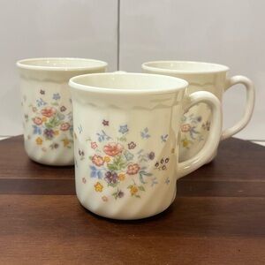 Vintage 1970’s Arcopal Milk Glass 3 Coffee Cups